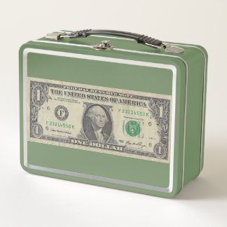 One Dollar Bill Metal Lunch Box