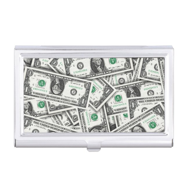 One Dollar Bill Pattern Business Card Case (Front)