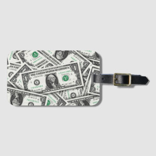 One Dollar Bill Pattern Luggage Tag