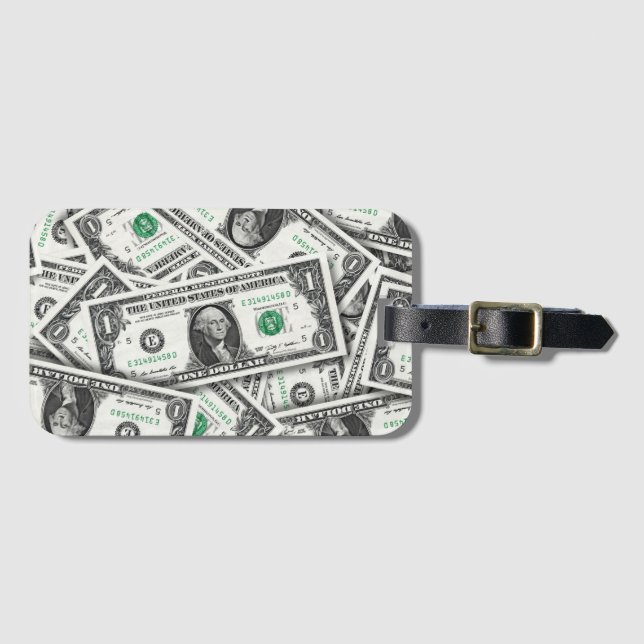 One Dollar Bill Pattern Luggage Tag (Front Horizontal)