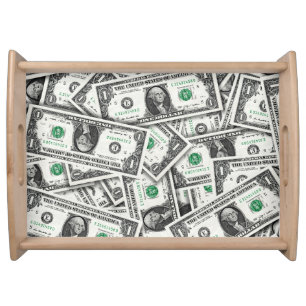 One Dollar Bill Pattern Serving Tray