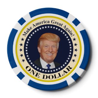 one dollar trump poker chip set