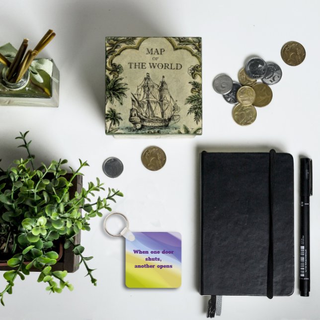 One door opens saying wisdom lavender keychain (Creator Uploaded)