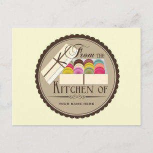 One Dozen French Macarons Recipe Postcard