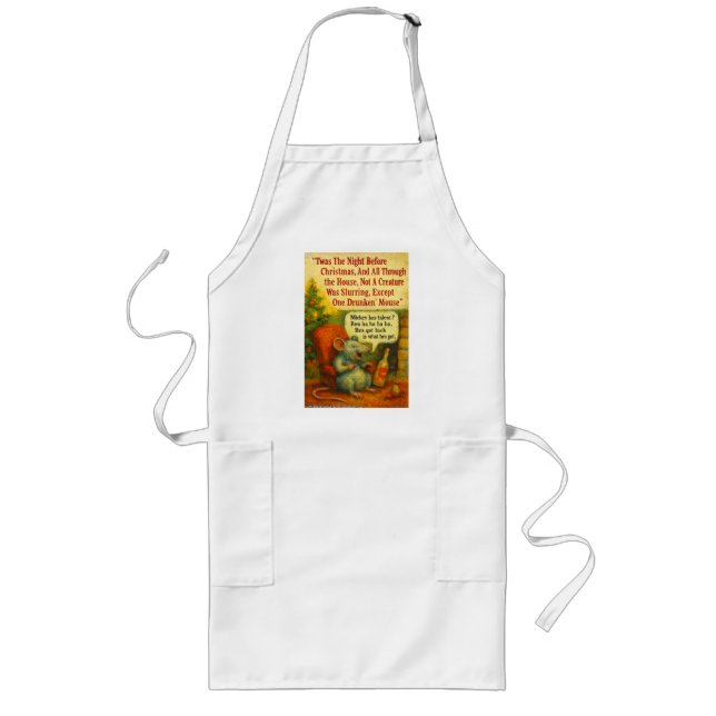 One Drunken' Mouse – Christmas Card Chaos Long Apron (Front)