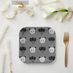 One dudu smile face birthday invitation paper plates