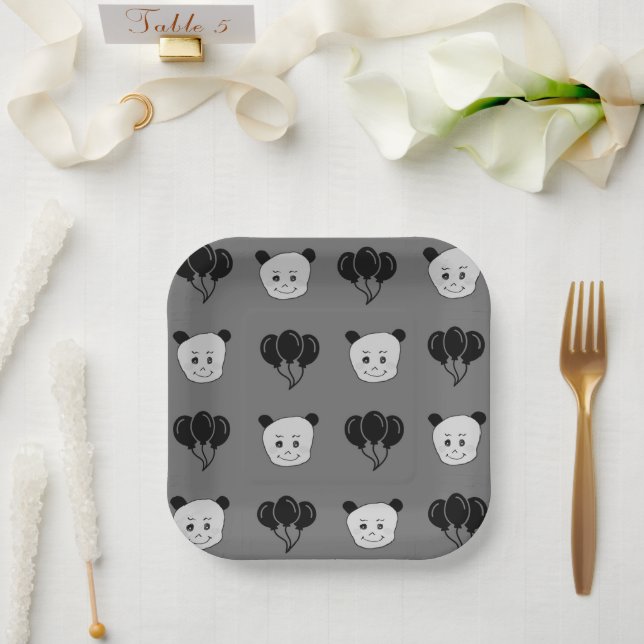 One dudu smile face birthday invitation  paper plates (Wedding)