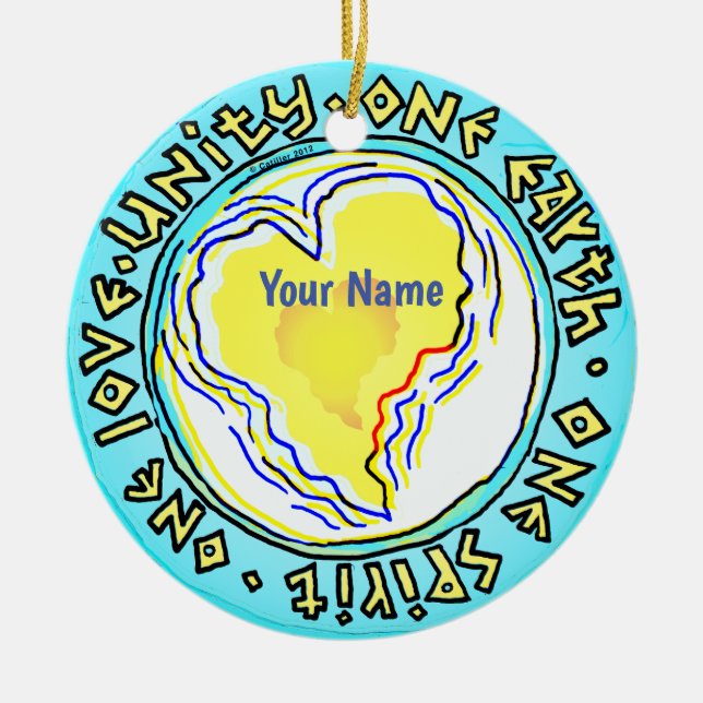 One Earth  Ceramic Ornament (Front)