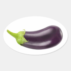 One eggplant oval sticker