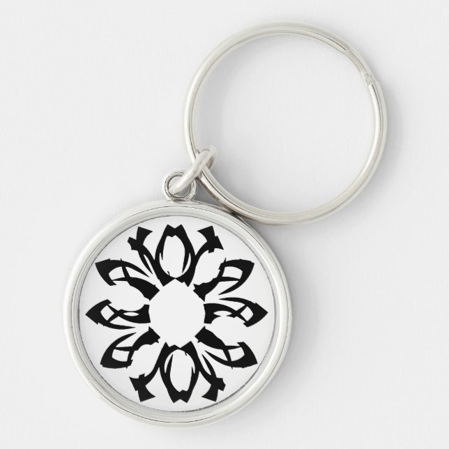 One Element Floral Pattern  Keychain (Front)
