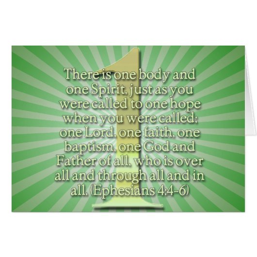 ONE Ephesians 4:4-6 BIBLE SCRIPTURE Cards (Front Horizontal)