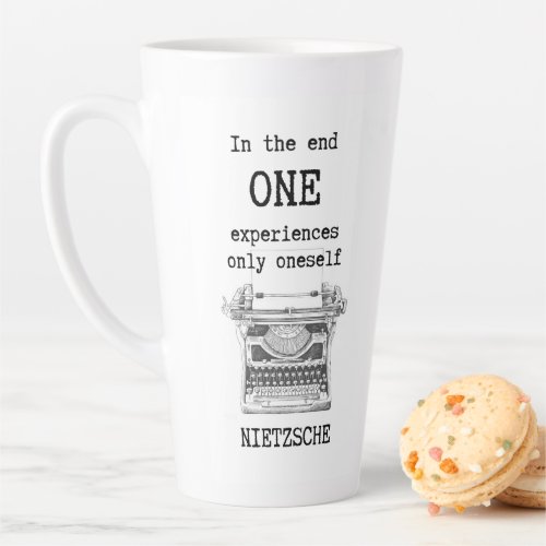 One EXPERIENCES only oneself quote by Nietzsche Latte Mug