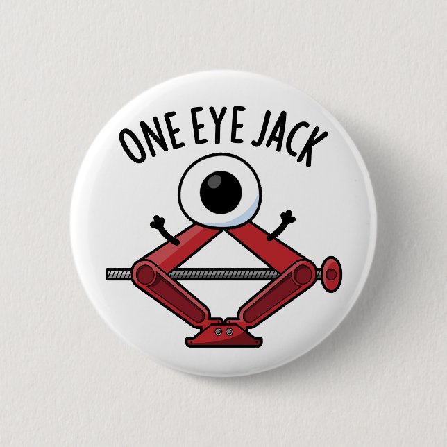 One Eye Jack Funny Car Jack Pun  Button (Front)