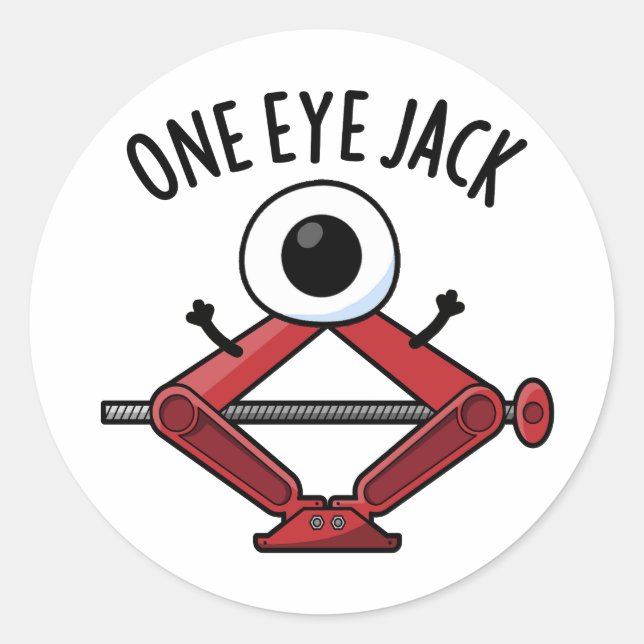 One Eye Jack Funny Car Jack Pun  Classic Round Sticker (Front)