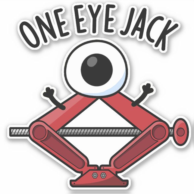 One Eye Jack Funny Car Jack Pun  Sticker (Front)