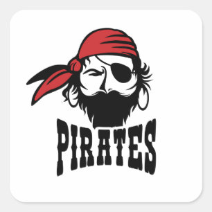 One Eye Pirate Square Sticker