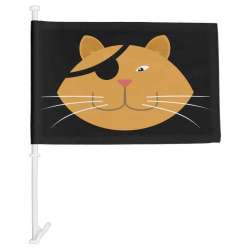 One eyed cat car flag