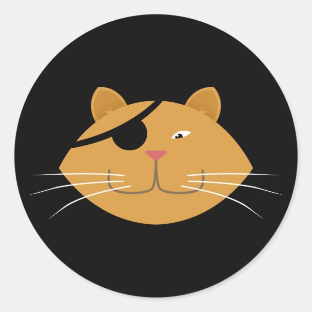 One eyed cat classic round sticker (Front)