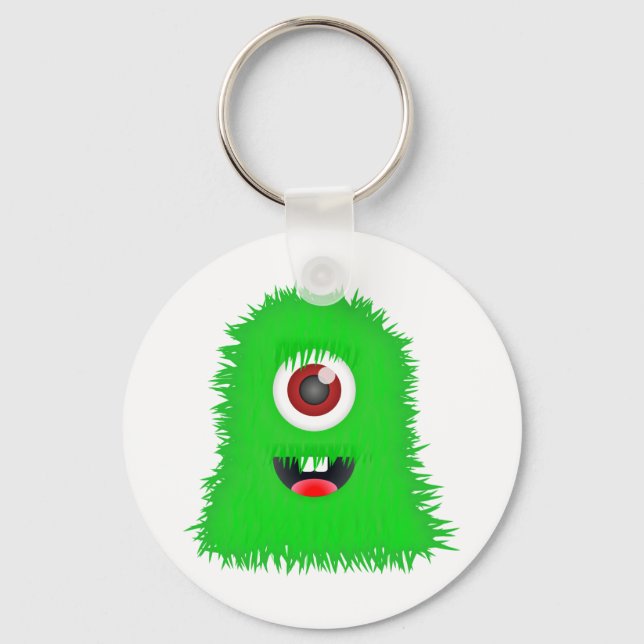 One eyed green monster keychain (Front)