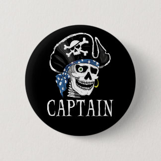 One-eyed Pirate Captain Button