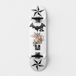One-Eyed Pirate Cat Cartoon Graphic Adventure Skateboard