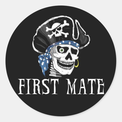 One-eyed Pirate First Mate Classic Round Sticker | Zazzle