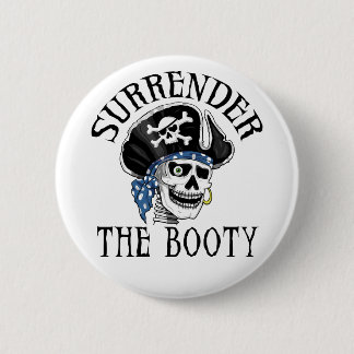 One-eyed Pirate Skull and Crossbones Button