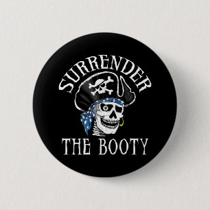 One-eyed Pirate Skull and Crossbones Button
