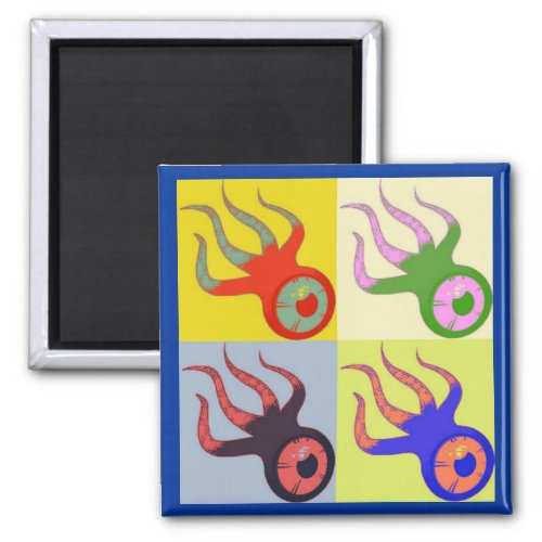 One Eyed Squids Retro Pop Art Magnet