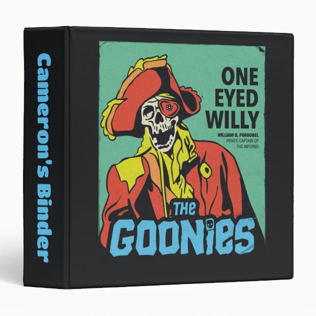 One-Eyed Willy Pirate Captain of The Inferno 3 Ring Binder (Front/Spine)