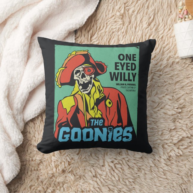 One-Eyed Willy Pirate Captain of The Inferno Throw Pillow (Blanket)