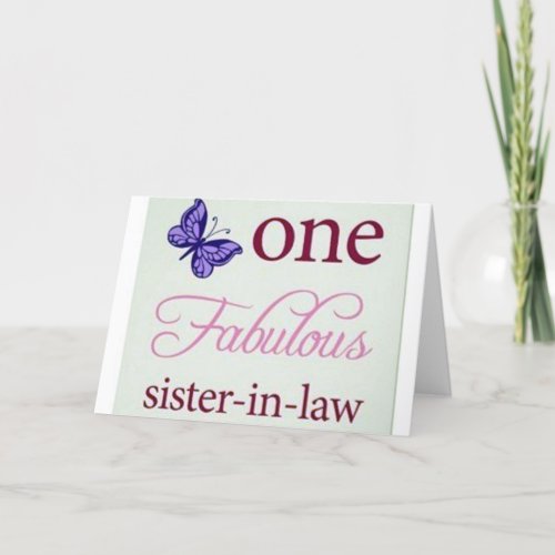 ONE FABULOUS SISTER_IN_LAW BIRTHDAY LOVE CARD