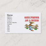 One Fence At A Time Business Card at Zazzle