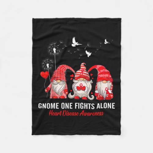 One Fights Alone Heart Disease Awareness  Fleece Blanket