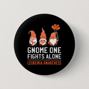 One Fights Alone Leukemia Cancer Awareness Ribbon Button