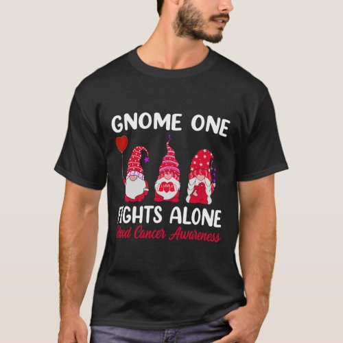 One Fights Alone Red Ribbon Blood Cancer Awareness T_Shirt