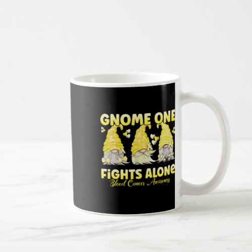 One Fights Alone Yellow Blood Cancer Awareness  Coffee Mug