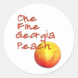 One Fine Georgia Peach Classic Round Sticker