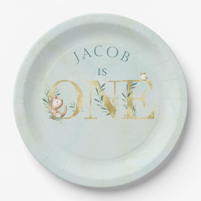 ONE first birthday party plates! Australian theme Paper Plates (Front)