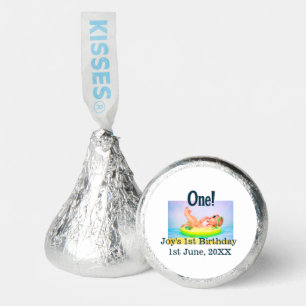 One first birthday photo modern add name date hershey®'s kisses®