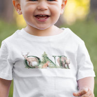 One First Birthday Woodland Bear Deer Woods