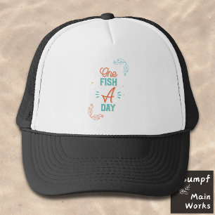 One Fish A Day Lettering Trucker Hat