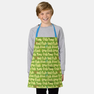 One Fish Two Fish Typography Pattern Apron