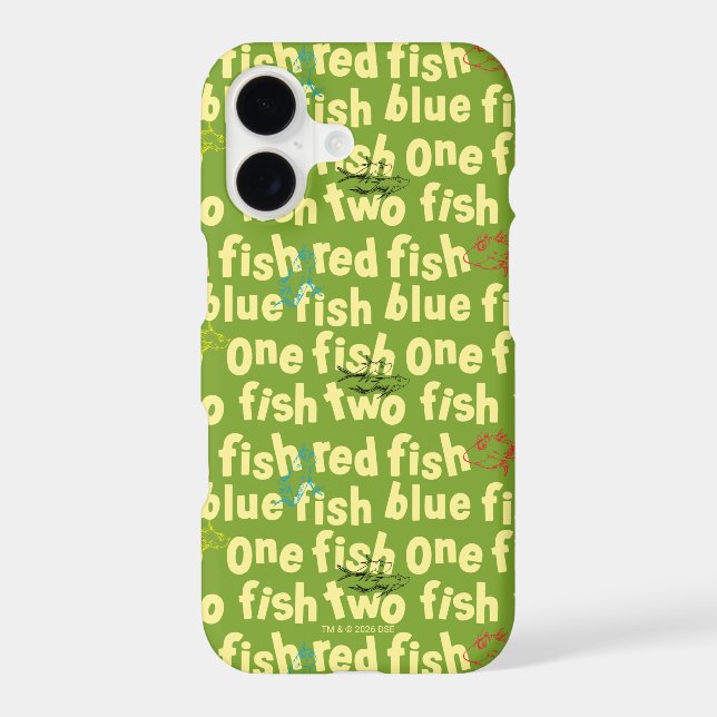 One Fish Two Fish Typography Pattern Case-Mate iPhone Case (Back)