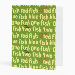 One Fish Two Fish Typography Pattern Mini Binder