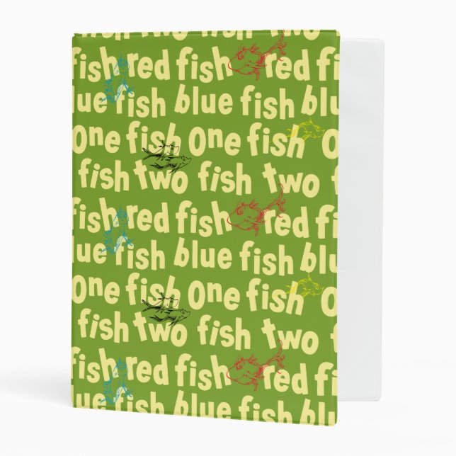 One Fish Two Fish Typography Pattern Mini Binder (Front/Inside)