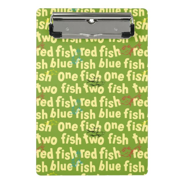 One Fish Two Fish Typography Pattern Mini Clipboard (Front)