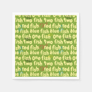 One Fish Two Fish Typography Pattern Napkins