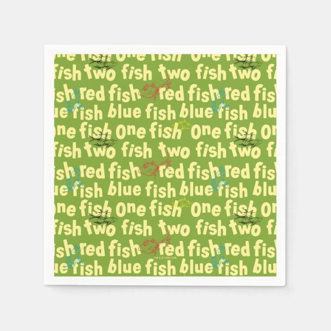 One Fish Two Fish Typography Pattern Napkins (Front)