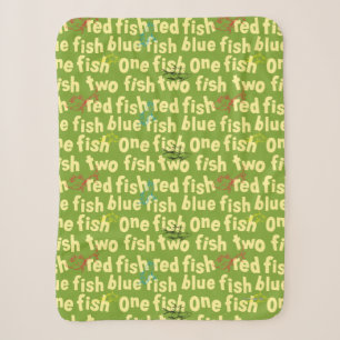 One Fish Two Fish Typography Pattern Sherpa Blanket
